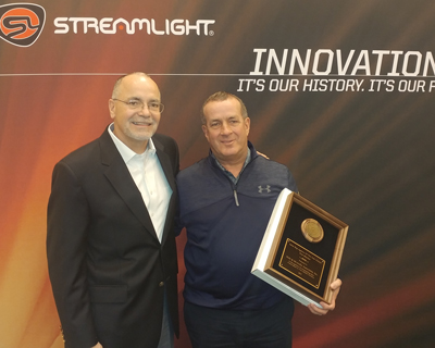 Pictured (left to right) Ray Sharrah, Streamlight President and Chief Executive Officer and Frank McArdle, Owner, Holt & McArdle Associates.