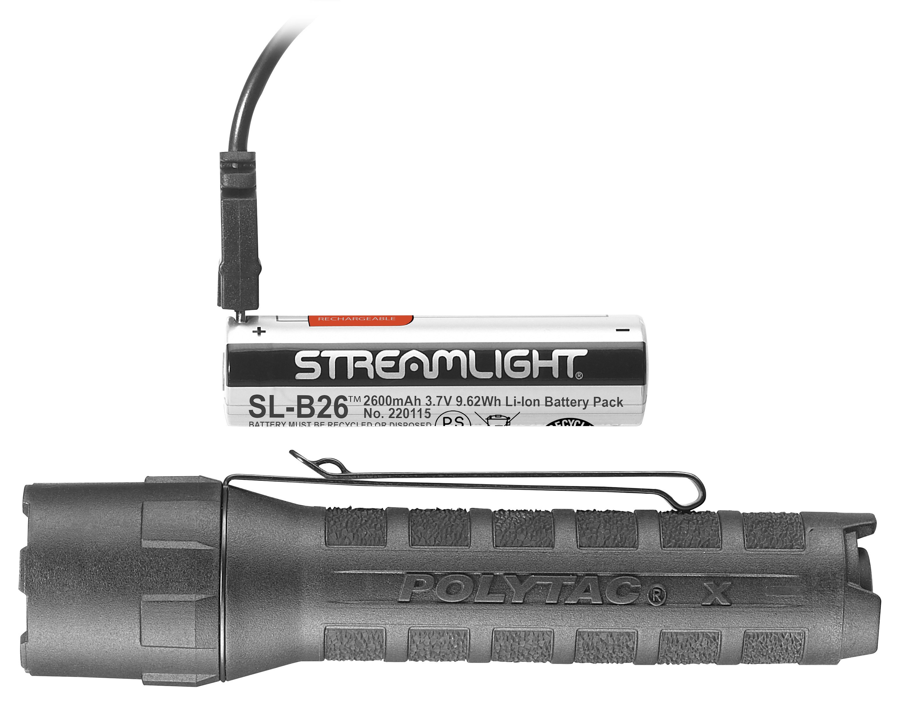 Streamlight PolyTac X USB Flashlight Black 600 Lumens 88610 for sale online 